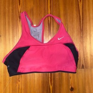 Pink Nike sports bra
